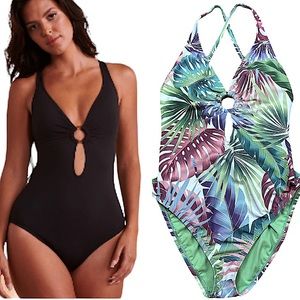 BLEU ROD BEATTIE: NWT It’s A Breeze Print Ring Me Up One-Piece  Swimsuit -Size 8